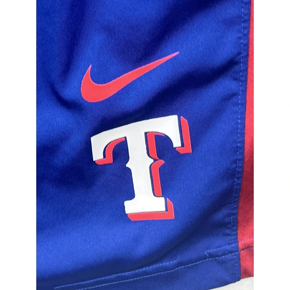 Texas Rangers Shorts Mens Size 2XL Blue Nike Dri-Fit Performance Baseball (Read)